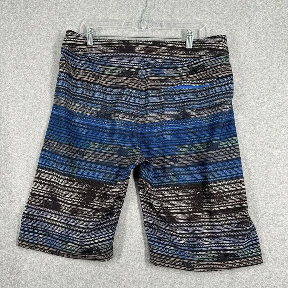 Prana Board Shorts 33 Mens Blue Striped Back Pocket Swim Trunks Bathing Suit - Picture 8 of 15